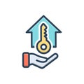 Color illustration icon for Ownership, proprietorship and holding Royalty Free Stock Photo