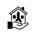 Black solid icon for Ownership, proprietorship and resident