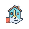 Color illustration icon for Ownership, proprietorship and resident