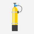 Icon oxygen cylinder, flat design, vector image