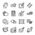 Icon pack line style of photo and editing tools