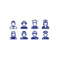 icon pack with the theme of labor in the service sector vector or illustration