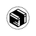 Black solid icon for Package, parcel and cargo Royalty Free Stock Photo