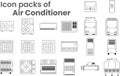 Icon packs of outline vector of HVAC Aircon