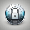 an icon of a padlock on a gray background Royalty Free Stock Photo