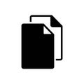 Black solid icon for page, blank and plain