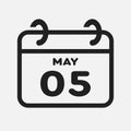 Icon page calendar day - 5 May