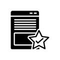 Black solid icon for Page Quality, attribute and document Royalty Free Stock Photo