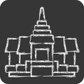 Icon Pagoda. related to Cambodia symbol. chalk Style. simple design editable. simple illustration Royalty Free Stock Photo