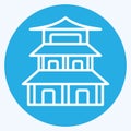 Icon Pagoda. related to Chinese New Year symbol. blue eyes style. simple design editable. simple illustration