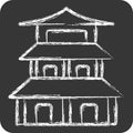 Icon Pagoda. related to Chinese New Year symbol. chalk Style. simple design editable. simple illustration