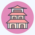 Icon Pagoda. related to Chinese New Year symbol. color mate style. simple design editable. simple illustration