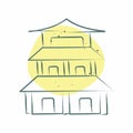 Icon Pagoda. related to Chinese New Year symbol. Color Spot Style. simple design editable. simple illustration