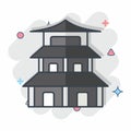 Icon Pagoda. related to Chinese New Year symbol. comic style. simple design editable. simple illustration