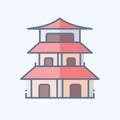 Icon Pagoda. related to Chinese New Year symbol. doodle style. simple design editable. simple illustration