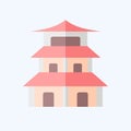 Icon Pagoda. related to Chinese New Year symbol. flat style. simple design editable. simple illustration