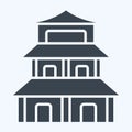 Icon Pagoda. related to Chinese New Year symbol. glyph style. simple design editable. simple illustration