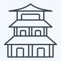 Icon Pagoda. related to Chinese New Year symbol. line style. simple design editable. simple illustration