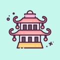 Icon Pagoda. related to Chinese New Year symbol. MBE style. simple design editable