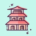 Icon Pagoda. related to Chinese New Year symbol. MBE style. simple design editable. simple illustration