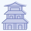 Icon Pagoda. related to Chinese New Year symbol. two tone style. simple design editable. simple illustration