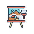 Color illustration icon for Painted, brush and art Royalty Free Stock Photo