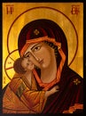 Orthodox Icon of Virgin Mary and Jesus Royalty Free Stock Photo