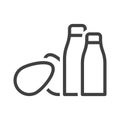 Icon of a pair of bottles with milk and eggs. Simple linear image on a white background.
