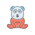 Color illustration icon for Panda, bear and cute