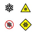 Icon pandemic new coronavirus outbreak covid-19 2019-nCoV sign crown europe warning and quarantine cover protection icon