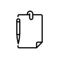 Black line icon for Paper, note paper and disposable Royalty Free Stock Photo