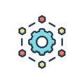 Color illustration icon for Parameters, cogwheel and setup