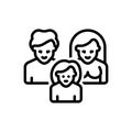 Black line icon for Parenting, brood and progeny