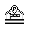 Black line icon for Parking, barrier and boundary Royalty Free Stock Photo