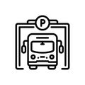 Black line icon for Parking, haunt and garage Royalty Free Stock Photo