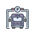 Color illustration icon for Parking, haunt and vehicle Royalty Free Stock Photo