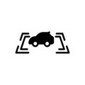 Black solid icon for Parking Sensor, safeness and vehicle Royalty Free Stock Photo