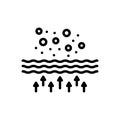 Black line icon for Particle, air filtration and molecular Royalty Free Stock Photo
