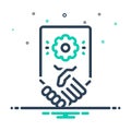 Mix icon for Partners, understanding and handshake Royalty Free Stock Photo