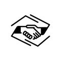 Black solid icon for Partnership, copartnership and business Royalty Free Stock Photo