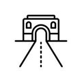 Black line icon for Passage, route and tunnel