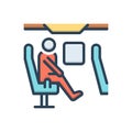 Color illustration icon for Passenger, wayfaring and trek