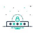 Mix icon for Password, cybersecurity and protection