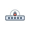 Color illustration icon for Password cybersecurity and security