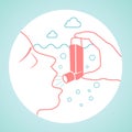 Icon of a patient bronchial asthma Royalty Free Stock Photo