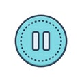 Color illustration icon for Pause, standstill and stoppage