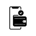 Black solid icon for Payment, e wallet and banking Royalty Free Stock Photo