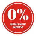 Icon payment installment red round border