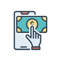 Color illustration icon for Payment, transaction and consumer Royalty Free Stock Photo