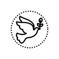 Black line icon for Peace, pigeon and dove Royalty Free Stock Photo